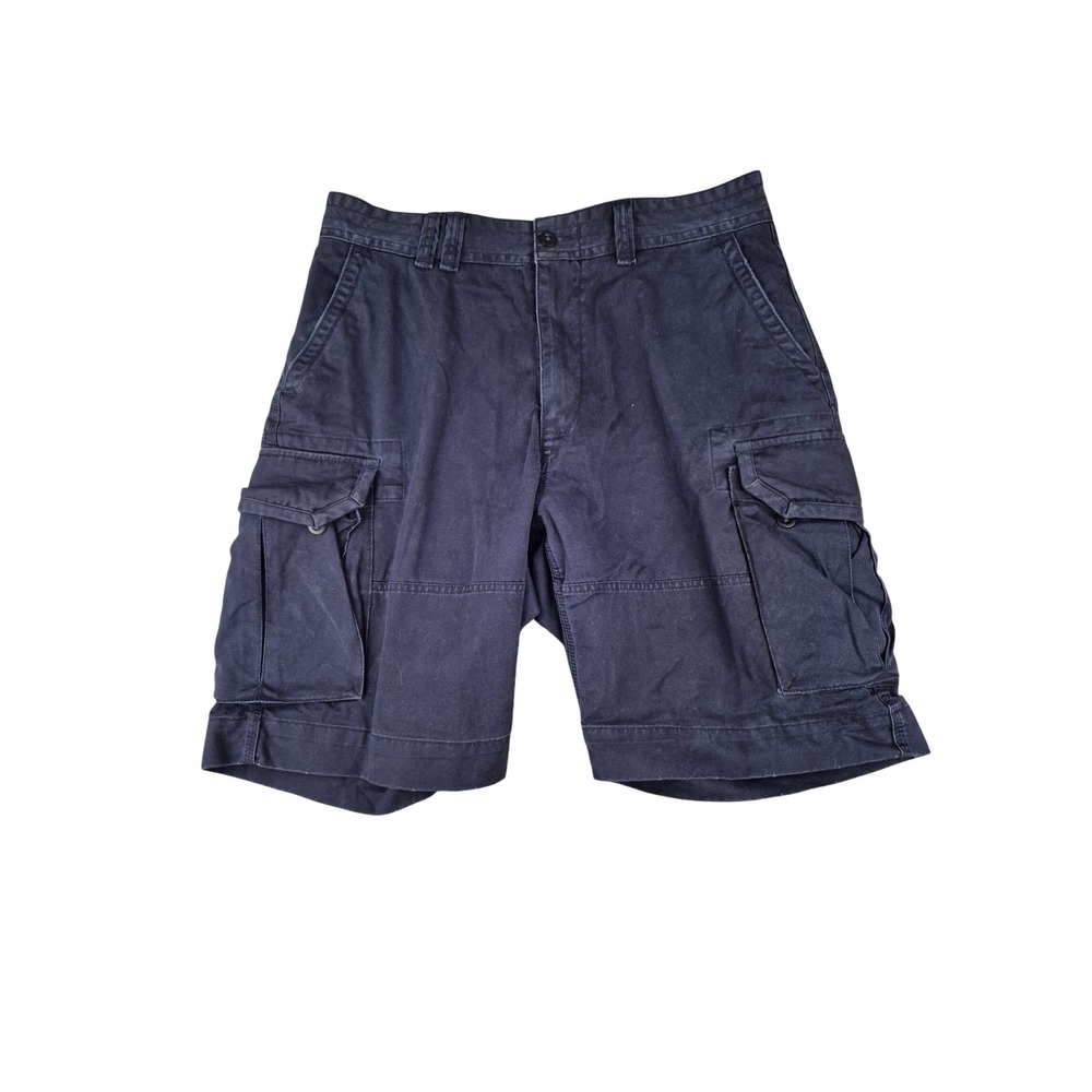Polo Ralph Lauren Mens Navy Blue Cotton Twill Cargo Shorts Size 35